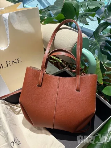 Polène Cyme – Елегантна дамска чанта в цвят Cognac, снимка 2 - Чанти - 55415581