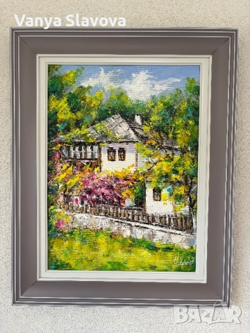 “Пукна пролет” - маслена картина, с рамка, снимка 2 - Картини - 54400465