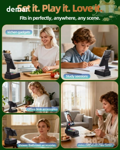 Будилник, поставка за мобилен телефон с Bluetooth високоговорител, 20 успокояващи звука, снимка 7 - Друга електроника - 54118144