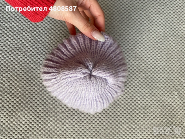 Детска лилава шапка, снимка 5 - Шапки, шалове и ръкавици - 55162779