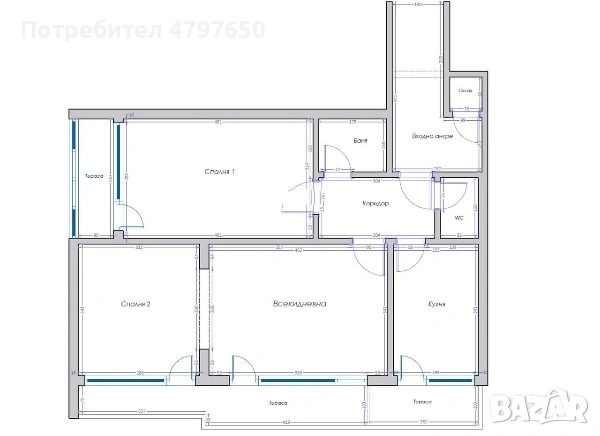 Тристаен Апартамент в Лазур, снимка 4 - Апартаменти - 54890599
