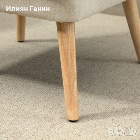 Фотьойл HOMCOM с ленен вид, снимка 13 - Дивани и мека мебел - 54187826