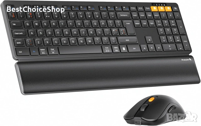 ProtoArc Bluetooth безжична клавиатура и мишка, презареждаща се QWERTZ layout