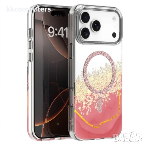 Кейс Epoxy Mag за iPhone 17 Pro Max (6.9) розов и Протектор