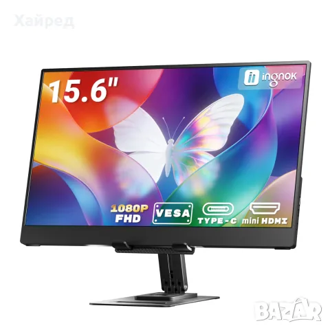 НОВ INGNOK YN02D – Преносим МОНИТОР 15.6” Full HD с USB-C и HDMI