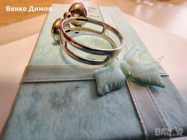 Сребърен пръстен от колекцията Express Yourself, син и лилав кристали Swarovski!, снимка 5 - Пръстени - 54382064