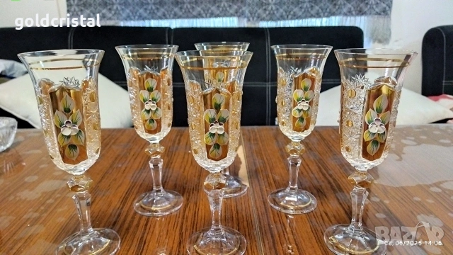 кристални чаши Бохемия Чехословакия 