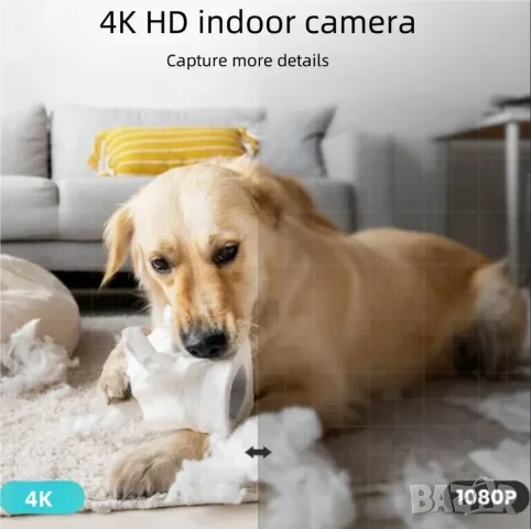  Wi-Fi Дигитален Алармен Часовник със Скрита Камера 4K и Безжично Зарядно , снимка 5 - HD камери - 55568164