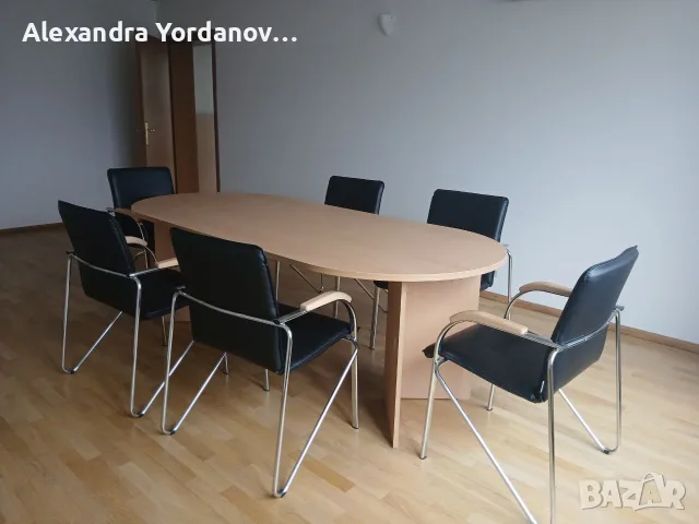 Конферентна маса + 6 офис стола, снимка 2 - Столове за офис - 55660948