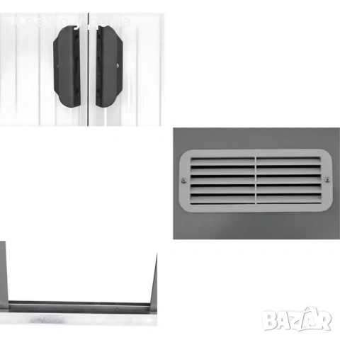 Метална градинска къща за инструменти с вентилация и заключване - 277 × 299 × 192 см, снимка 7 - Други - 54080281