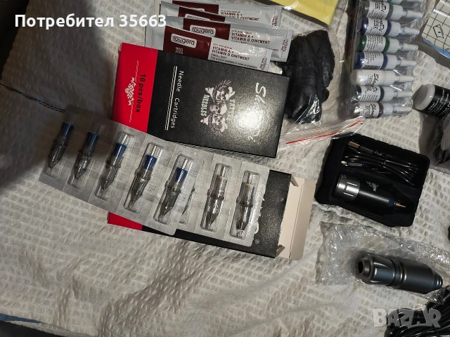 Чисто нов пълен комплект за татуиране – Роторна машина (Pen) + консумативи, снимка 2 - Други услуги - 54985519
