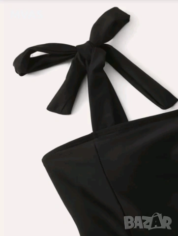 Нов дамски черен цял бански с връзки панделки М размер, снимка 6 - Бански костюми - 54084351