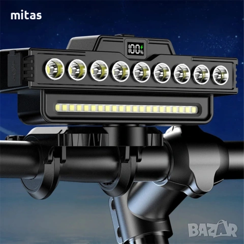 Ултра ярка 9 LED + 21 SMD светлина за велосипед, Фар, Клаксон, Батерия, снимка 3 - Аксесоари за велосипеди - 52003435