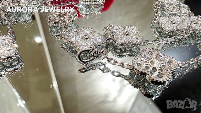 Van Cleef & Arpels VCA 20 Motifs Silver Diamonds Vintage Alhambra Long Clover Дамско Колие, снимка 7 - Колиета, медальони, синджири - 54736724