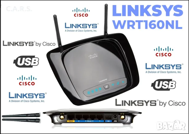 Wi-Fi Рутер Linksys WRT160NL 300 Mbit/s с USB