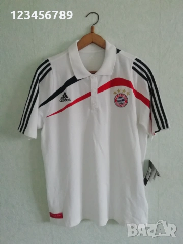 Bayern Munich Adidas Polo нова с етикет ретро оригинална бяла тениска поло с яка Байерн Мюнхен 