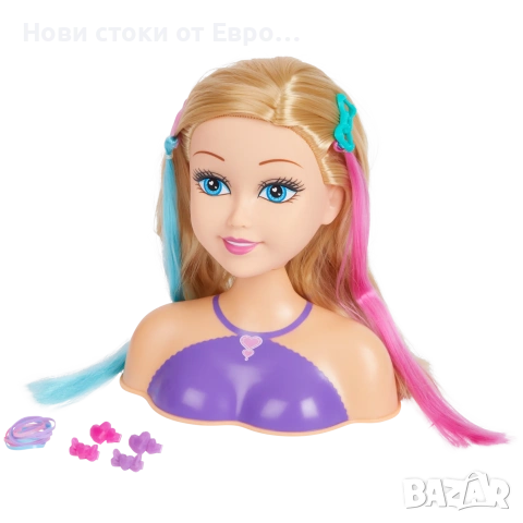 Стилизираща глава на Chloe Girlz  Куклата има изключително гъста коса Изпробвайте най-красивите прич, снимка 2 - Кукли - 54885487