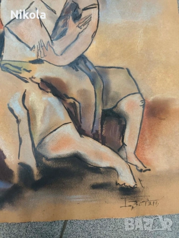 Оригинална творба на големия български майсторЕвстати Маринов, снимка 2 - Антикварни и старинни предмети - 54549726