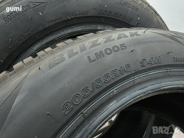 2бр зимни гуми 205/55/16 BRIDGESTONE L06189 , снимка 5 - Гуми и джанти - 55216534