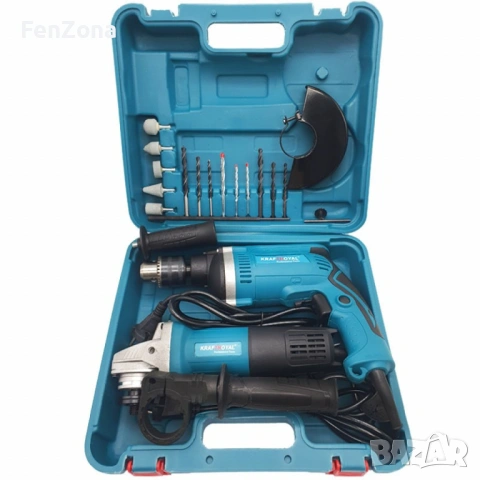 Ударна бормашина и ъглошлайф 1200W Kraft Royal,12м гаранция, снимка 5 - Бормашини - 54079123