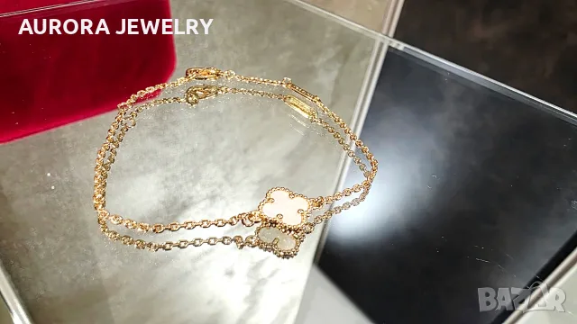 Van Cleef & Arpels VCA Rose Gold Mother of Pearl Sweet Alhambra Дамска Гривна, снимка 5 - Гривни - 55571943
