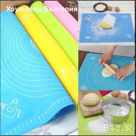 Голяма силиконова подложка за месене/точене/печене 50х40см., снимка 3 - Форми - 54410544