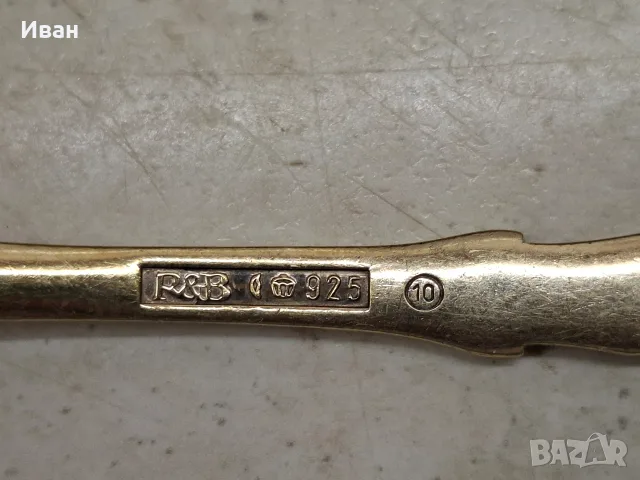 Комплект позлатени сребърни лъжици 925 R&B 1991г., снимка 6 - Нумизматика и бонистика - 55414294