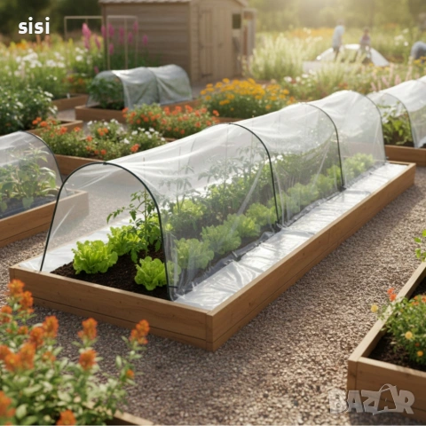 Мини оранжерия - компактна със здрава конструкция - 1,5 х 4 м, снимка 2 - Оранжерии - 54142934
