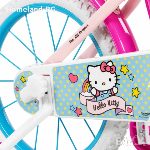 Детски велосипед Hello Kitty/ Bluey 16" с помощни колела, кошница и столче за кукли, снимка 8 - Велосипеди - 54868280