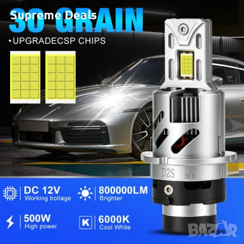 XSTORM D2S LED крушки Canbus за кола 8000LM 35W , снимка 2 - Аксесоари и консумативи - 54542633