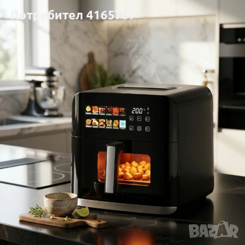 Еърфрайър Oliver Voltz OV51980CF, 1800W, 8 литра, Двоен нагревател, 12 Програми, LED дисплей и прозо, снимка 5 - Уреди за готвене на пара - 54068971