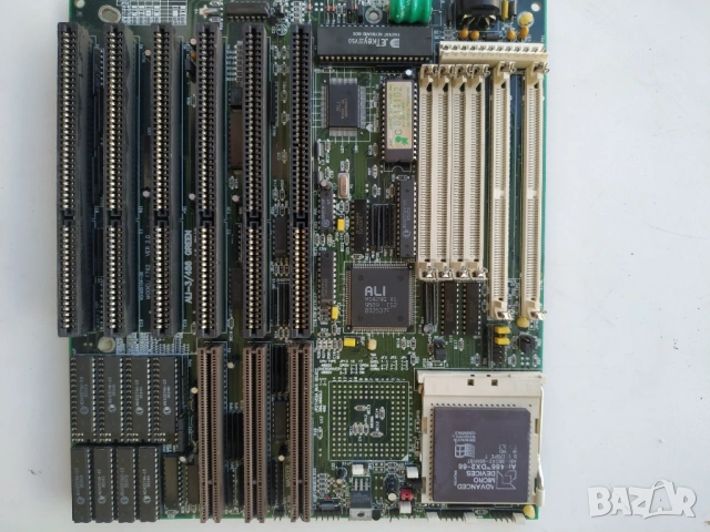 Платкa ALI3 486 VLB с процесор AMD 486 DX2 66MHz за AT ISA / VESA ретро компютър, снимка 2 - Дънни платки - 54584894