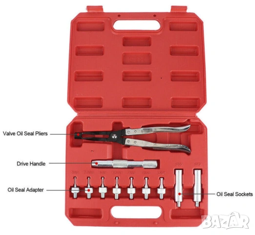 UNITOOL Професионален К-т 11-в-1 ИНСТРУМЕНТИ Клещи и Принадлежности за Смяна Гумички Клапани БАРТЕР, снимка 4 - Куфари с инструменти - 54128998