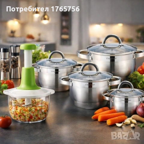 комплект тенджери+подарък блендер