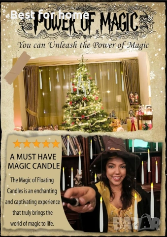 Плаващи свещи с пръчка, 12 бр. магически висящи свещи с 13 AAA батерии, снимка 4 - Декорация за дома - 54147919