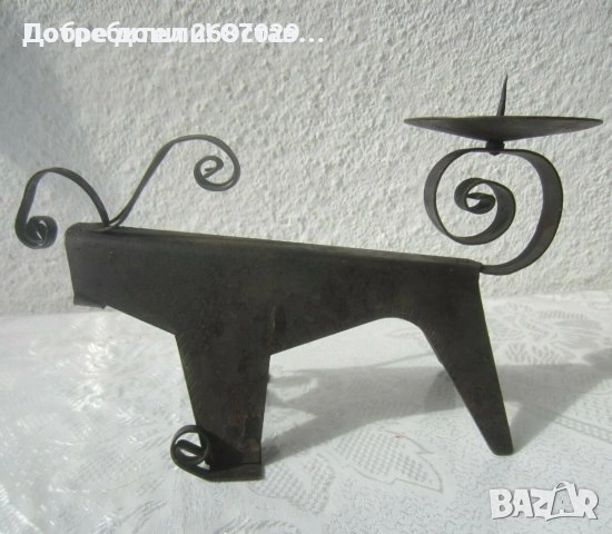 Свещници: Свещник  Щраус 30 см Статуетка от старо желязо, снимка 12 - Статуетки - 31622777