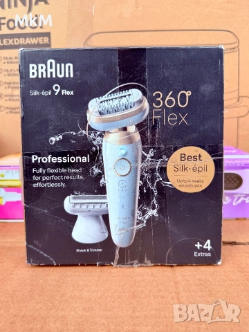 Епилатор Braun Silk-epil 9 9-030 Flex 360° Wet & Dry, Smart Touch,, снимка 3 - Епилатори - 54983379
