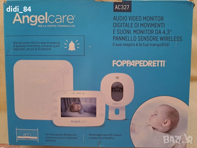 Видео бебефон със сензорен пад за движение и дишането Angelcare AC327 