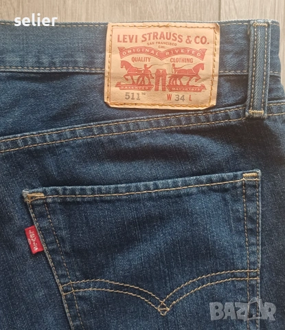 LEVI STRAUSS 511 -оригинални мъжки дънкови панталонки Размер:34 Слагани са 5-6 пъти Цена:20 евро, снимка 3 - Къси панталони - 55070031