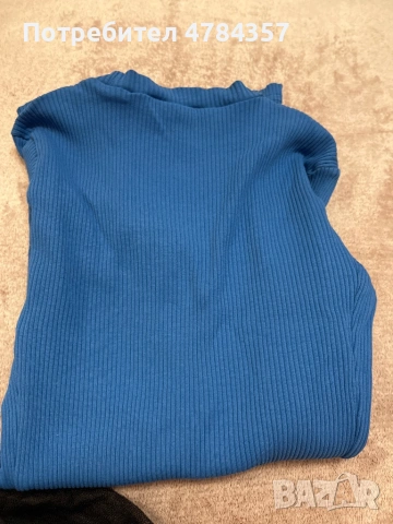 Стилна дамска блуза модел FLORA2-BLUE в нежен син цвят , снимка 4 - Блузи с дълъг ръкав и пуловери - 54196372