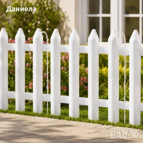 Декоративна градинска ограда 300 см – комплект 10 бр. бели PVC панели 30x30 см