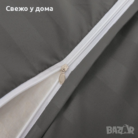 Комплект спално бельо 160x200 см с 2 калъфки 70x80 см, сатенени райета, микрофибър/памук, снимка 3 - Спално бельо - 55159267