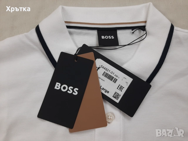 Hugo Boss Parloy190 - Оригинална мъжка тениска с яка р-р L, снимка 8 - Тениски - 54152045