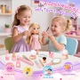 Детски дървен комплект за грим, играчки за 3-5-годишни момичета, 21 части, снимка 2