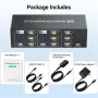 8K/60Hz 4K/120Hz USB 3.0 HDMI KVM превключвател за три монитора и два компютъра, снимка 6