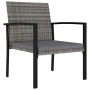 vidaXL Градински трапезни столове, 4 бр, полиратан, сиви(SKU:315113), снимка 2