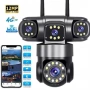 Камера Wifi 6MP 1080P с 3 обектива ( APP:YOOSEE Ai ) HD 360 градуса с микрофон и високоговорител, снимка 1