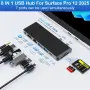USB-C хъб 8 в 1 за Microsoft Surface Pro 12 (2025) с Thunderbolt 4, HDMI 4K и LAN, снимка 2