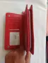 Ново Дамско портмоне червено от естествена кожа с отделение за карти и монетник, снимка 2