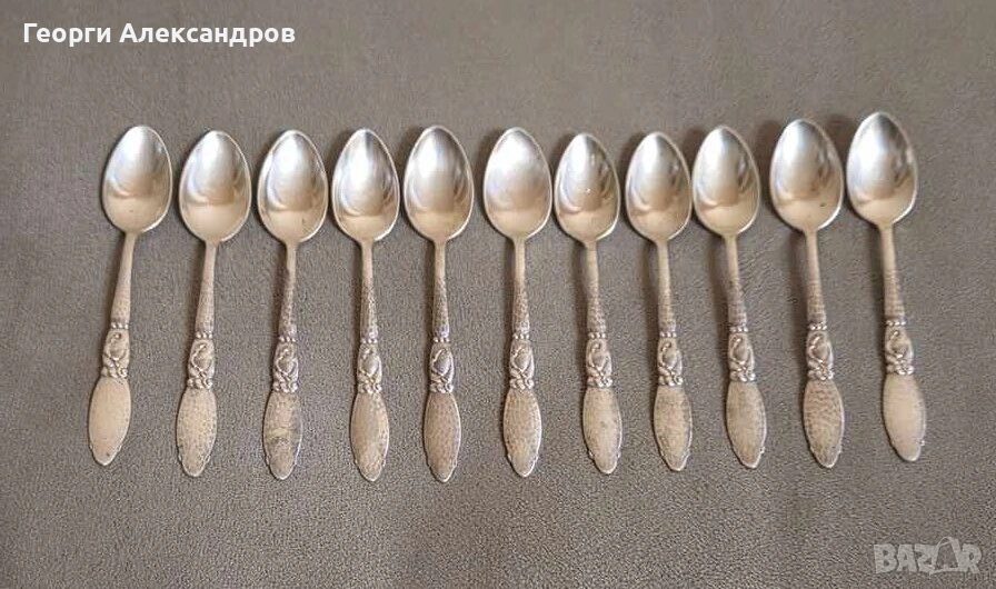 11 Старинни АРИСТОКРАТИЧНИ ПОСРЕБРЕНИ ЛЪЖИЧКИ за КАФЕ ЧАЙ Кралство Дания, снимка 1